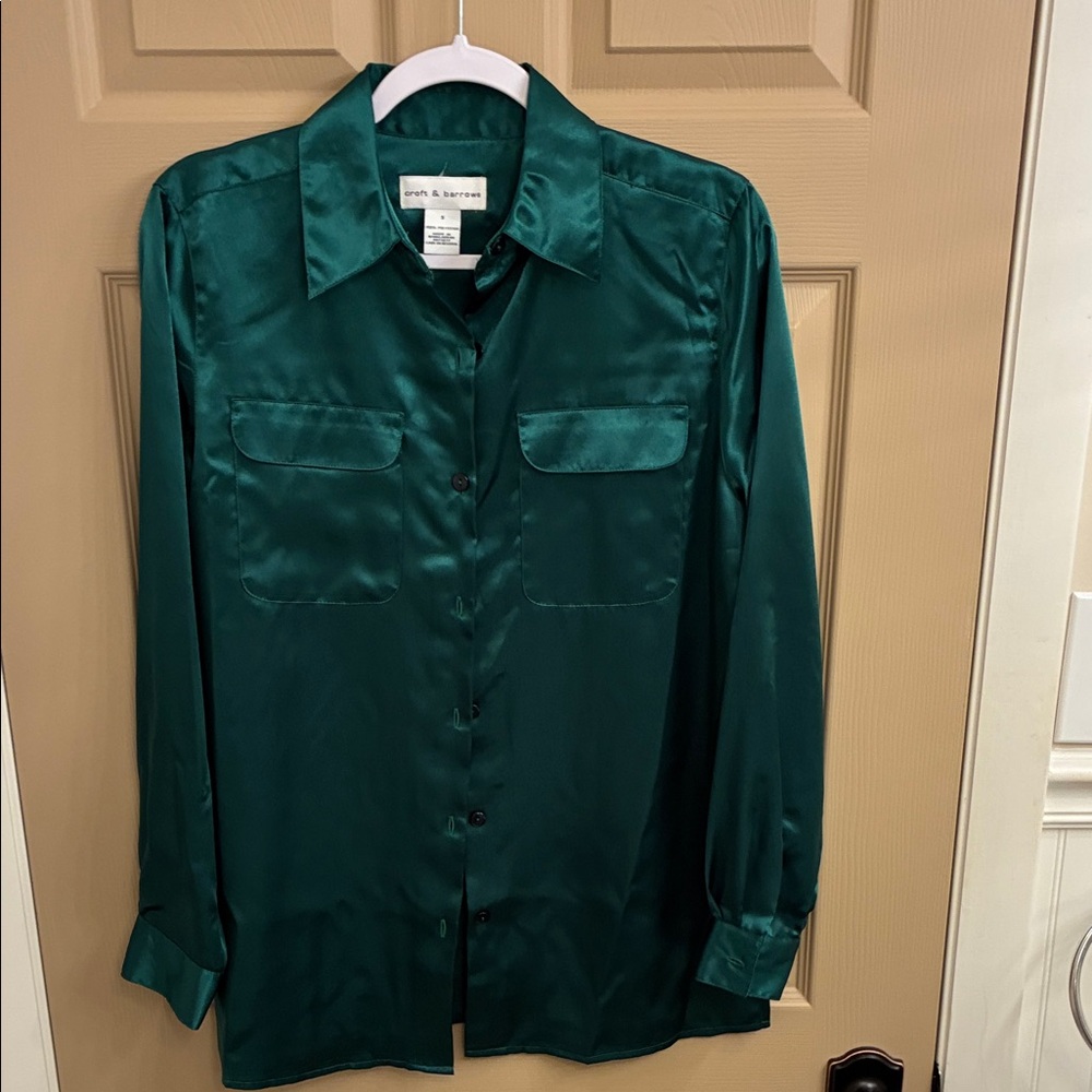 Croft & Barrow Emerald Satin Shirt
